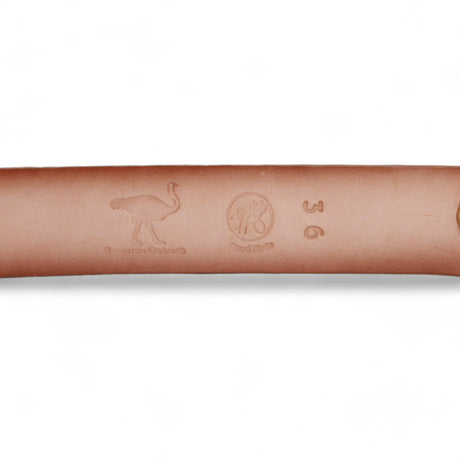 Genuine Ostrich Leather Western Belt Amber Color - Los Altos Boots - Back View