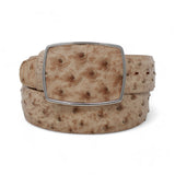 Genuine Ostrich Leather Western Belt Moka Color - Los Altos Boots - Front View