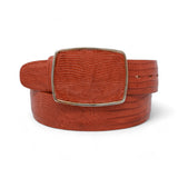 Genuine Teju Lizard Leather Western Belt Cognac Color - Los Altos Boots - Front View