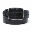 Genuine Eel Cowboy Belt Black Color - Los Altos Boots - Front View 