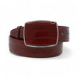 Genuine Eel Cowboy Belt Burguundy Color - Los Altos Boots - Front View