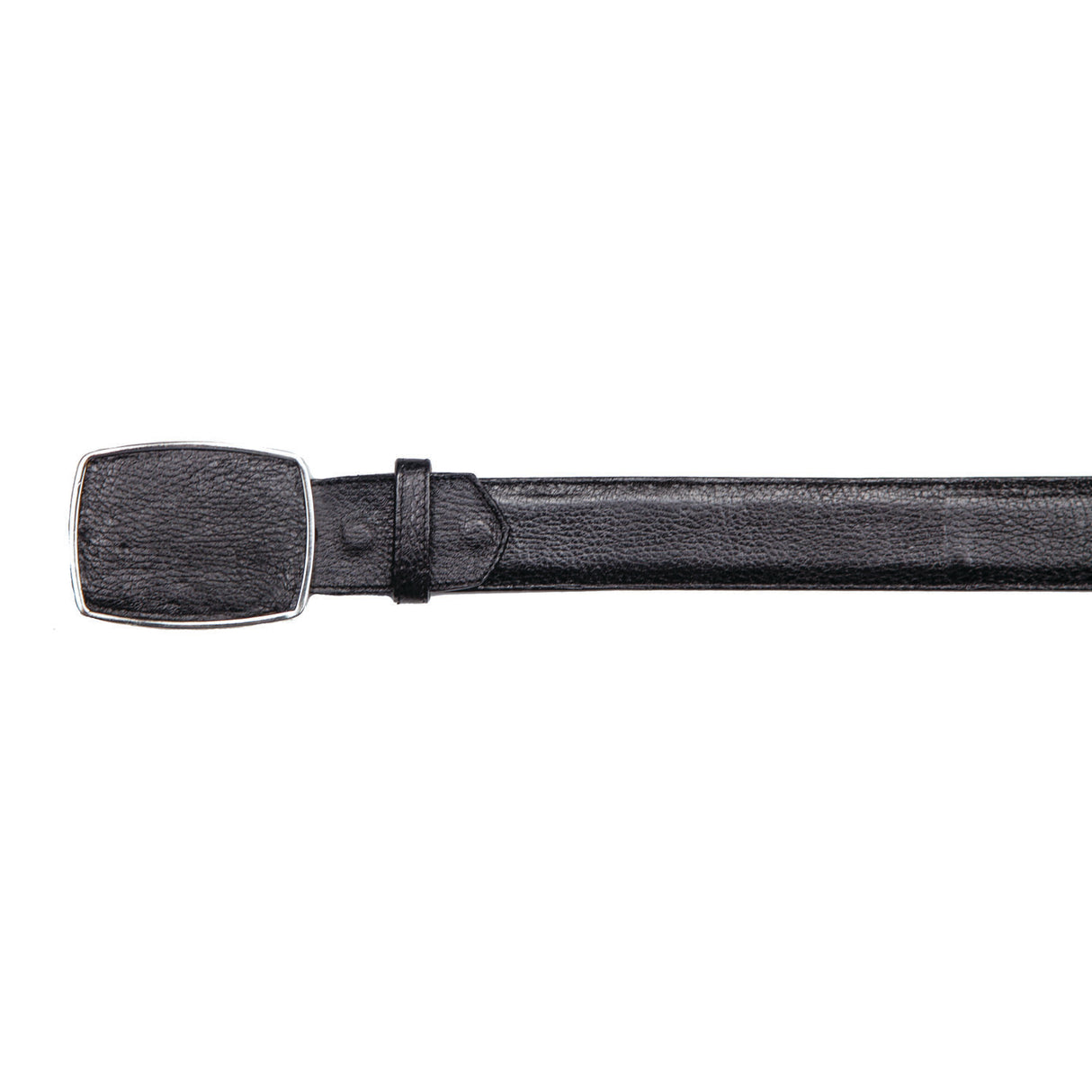 Western Genuine Deer Leather Belt Black Color – Los Altos Boots – Front View