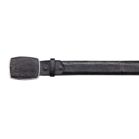 Western Genuine Deer Leather Belt Black Color – Los Altos Boots – Front View