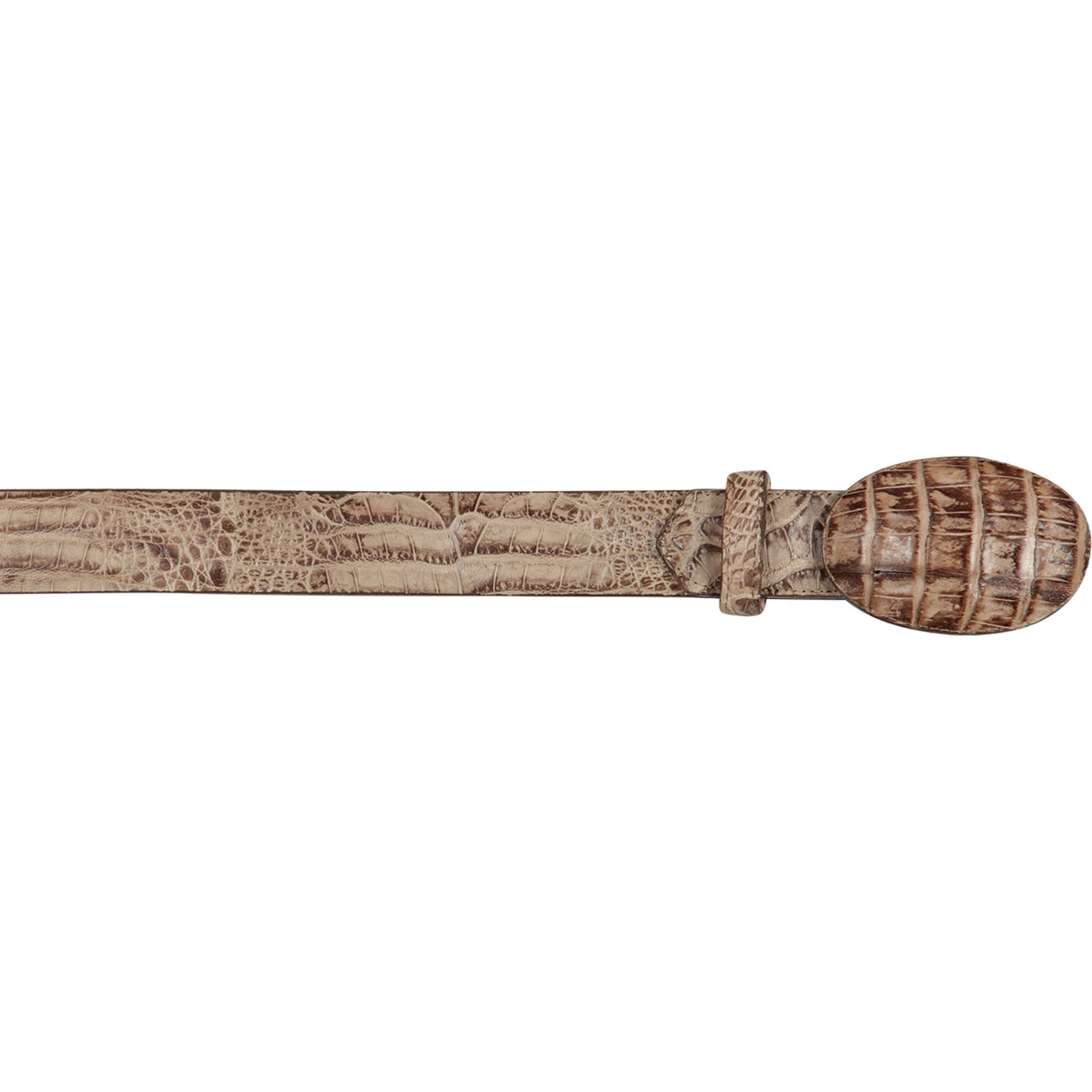 Genuine Caiman Belly Cowboy Belt Moka Color - Los Altos boots - Front View 