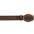 Genuine Ostrich Casual Belt Laser Design Porto Sanded Brown - Los Altos Boots - Front View