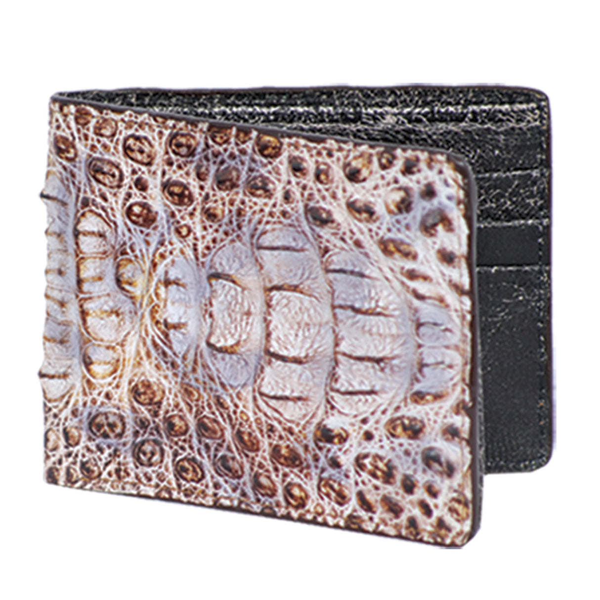 Genuine Caiman Hornback Skin Wallet, Natural Color - Los Altos Boots