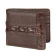 Genuine Leather and Caiman Skin Wallet, Brown Color - Los Altos Boots