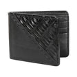 Genuine Leather and Caiman Skin Wallet, Black Color - Los Altos Boots