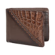 Genuine Leather and Caiman Skin Wallet, Brown Color - Los Altos Boots
