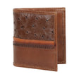 Genuine Leather and Ostrich Skin Wallet, Brown Color - Los Altos Boots