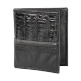 Genuine Leather and Caiman Skin Wallet, Black Color - Los Altos Boots