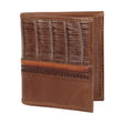 Genuine Leather and Caiman Skin Wallet, Brown Color - Los Altos Boots