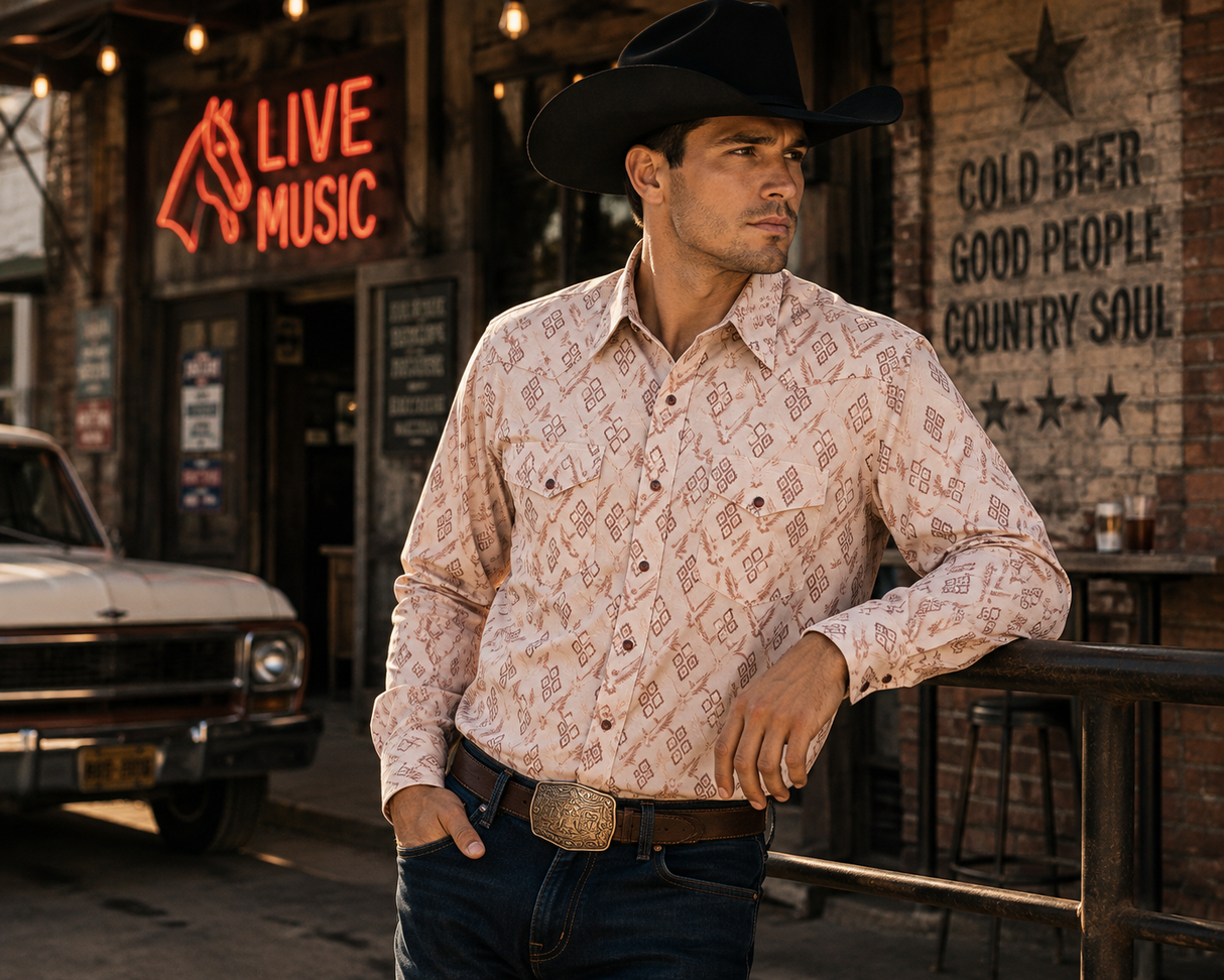 Camisa Vaquera de Manga Larga Cuadros – The American West
