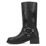 Botas Blacklist de Piel Original Punta Redonda Para Dama Color Negro - Dingo