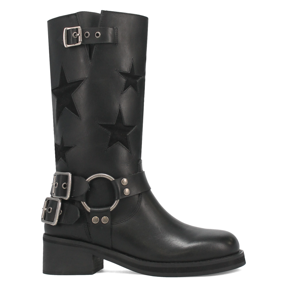 Botas Blacklist de Piel Original Punta Redonda Para Dama Color Negro - Dingo
