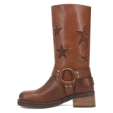 Women's Blacklist Leather Round Toe Boots Brown Color - Dingo