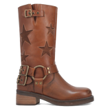 Women's Blacklist Leather Round Toe Boots Brown Color - Dingo