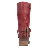 Women's Blacklist Leather Round Toe Boots Wine Color - Dingo