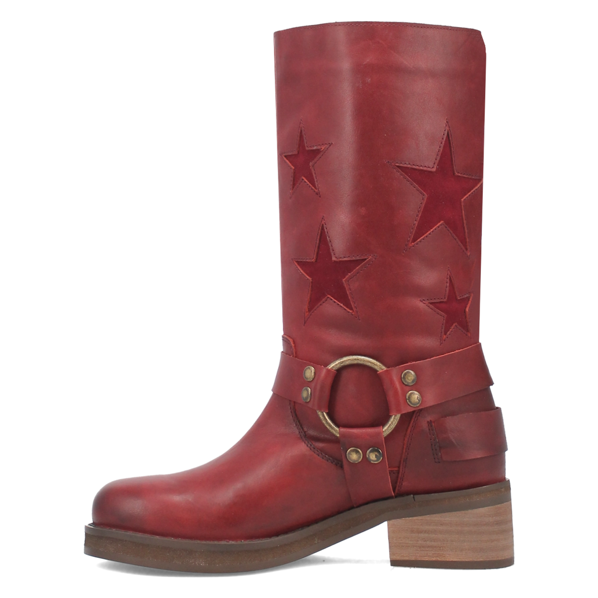 Women's Blacklist Leather Round Toe Boots Wine Color - Dingo