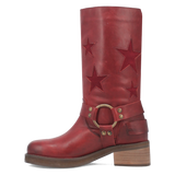 Women's Blacklist Leather Round Toe Boots Wine Color - Dingo