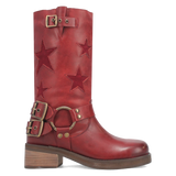 Women's Blacklist Leather Round Toe Boots Wine Color - Dingo