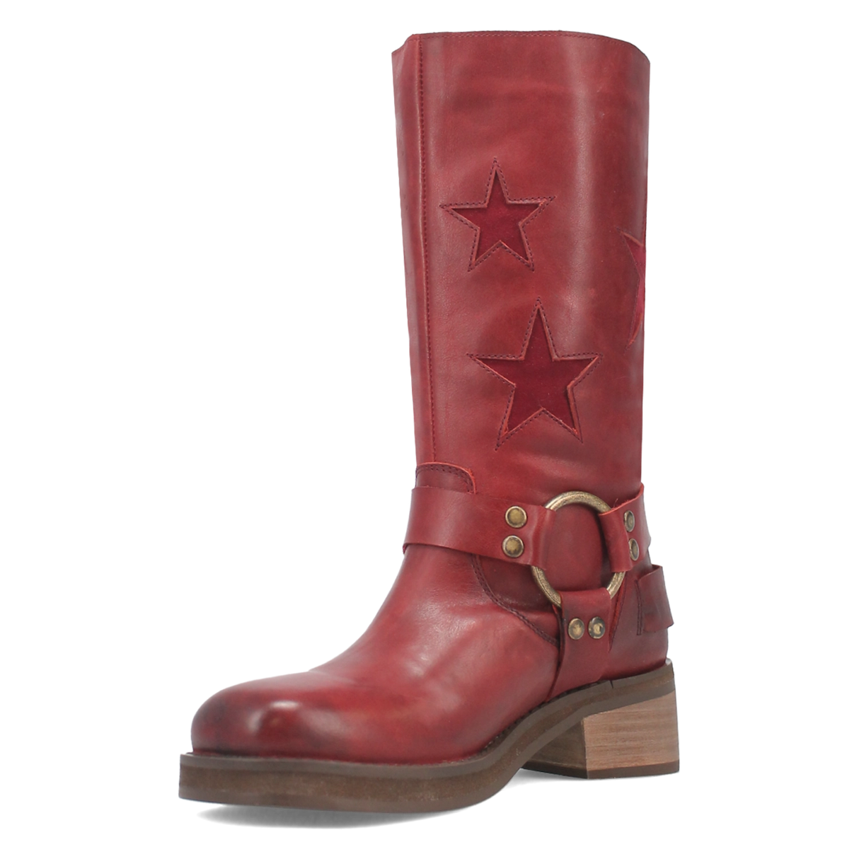 Women's Blacklist Leather Round Toe Boots Wine Color - Dingo