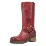 Women's Blacklist Leather Round Toe Boots Wine Color - Dingo