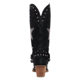 Women's Lucky Stars Suede Leather Boot Black Color - Dingo