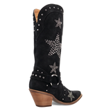 Women's Lucky Stars Suede Leather Boot Black Color - Dingo