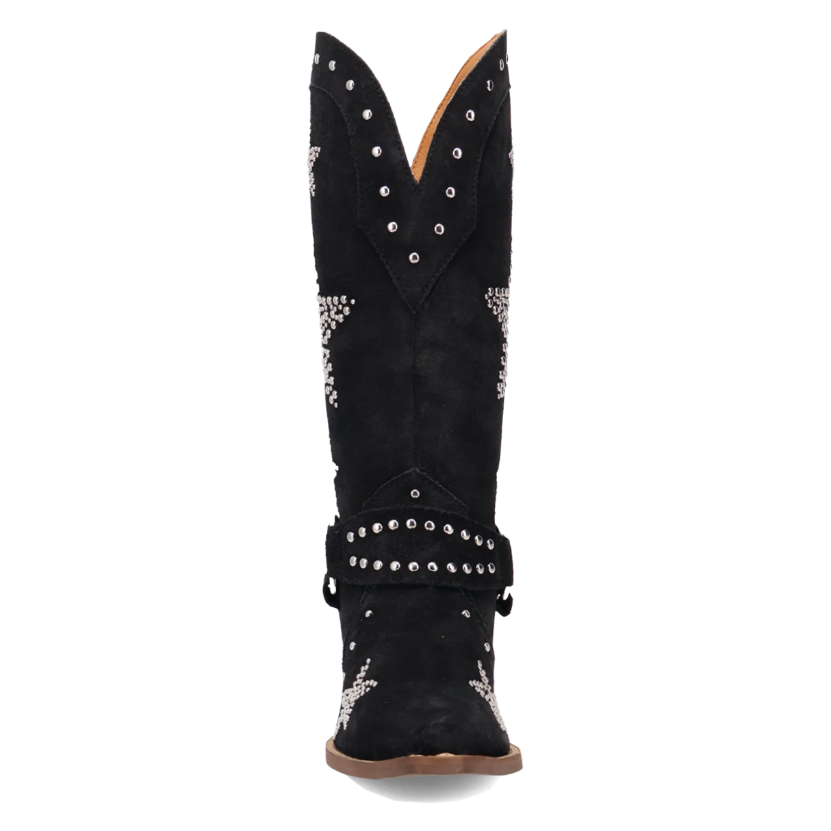 Women's Lucky Stars Suede Leather Boot Black Color - Dingo