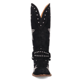 Women's Lucky Stars Suede Leather Boot Black Color - Dingo
