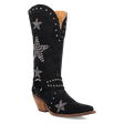 Women's Lucky Stars Suede Leather Boot Black Color - Dingo