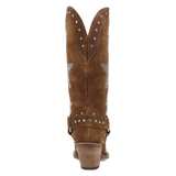 Women's Lucky Stars Suede Leather Boot Brown Color - Dingo