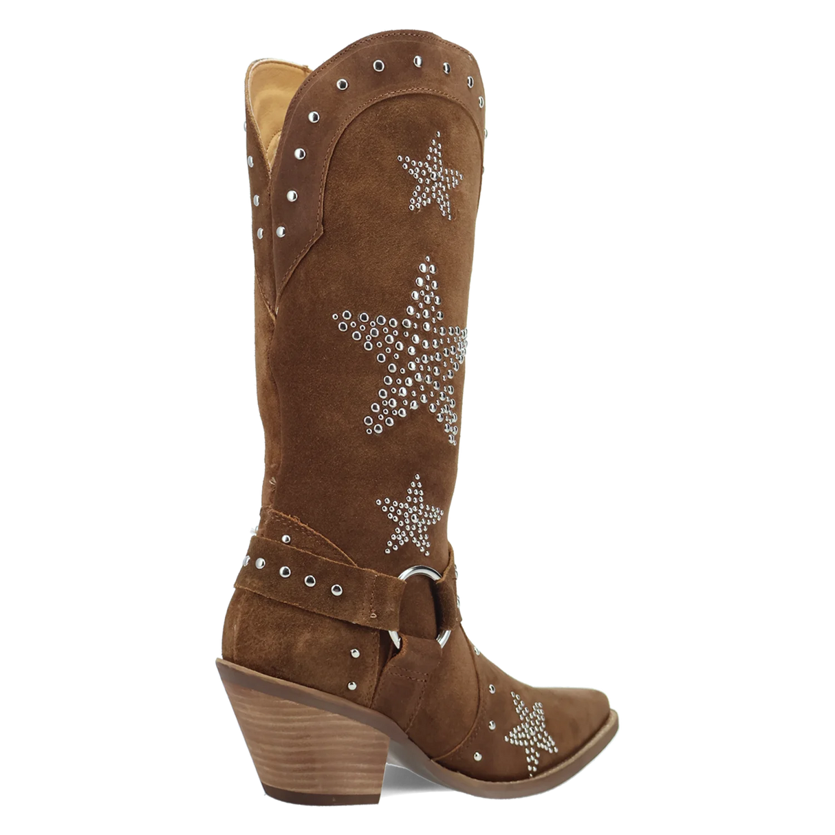 Women's Lucky Stars Suede Leather Boot Brown Color - Dingo