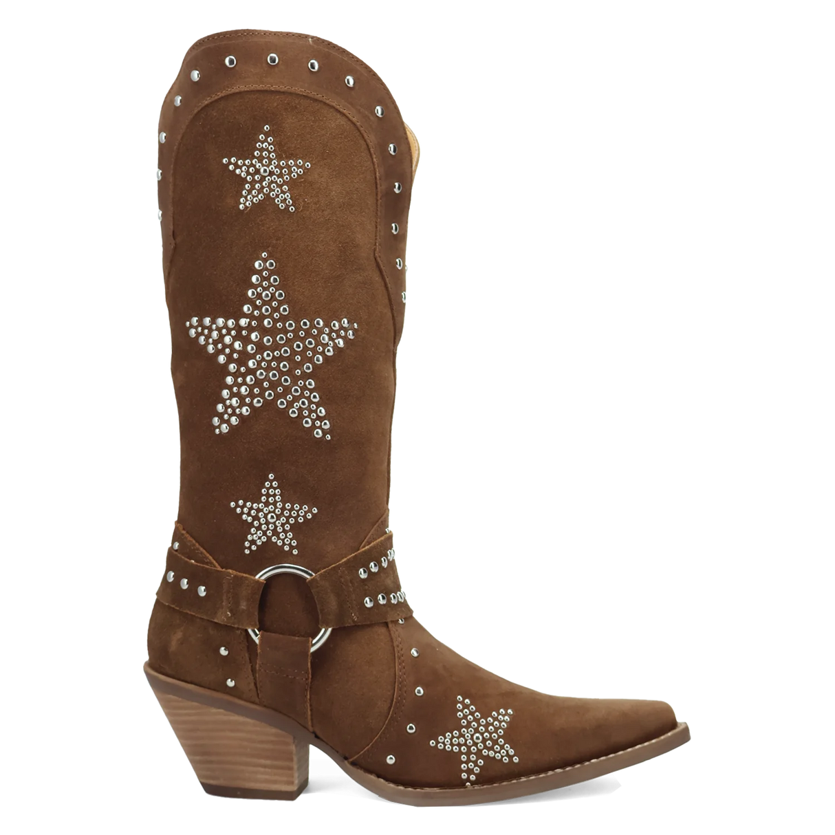 Women's Lucky Stars Suede Leather Boot Brown Color - Dingo