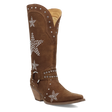 Women's Lucky Stars Suede Leather Boot Brown Color - Dingo