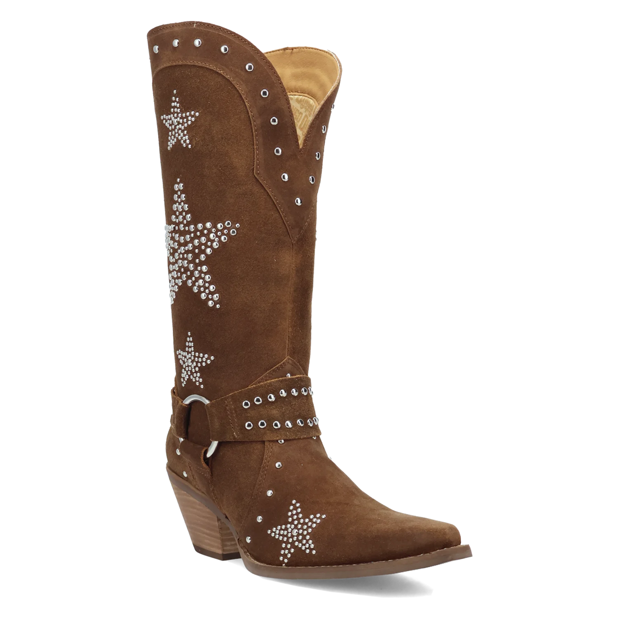 Women's Lucky Stars Suede Leather Boot Brown Color - Dingo