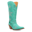 Women's Lucky Stars Suede Leather Boot Green Color - Dingo