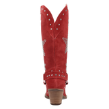 Women's Lucky Stars Suede Leather Boot Red Color - Dingo