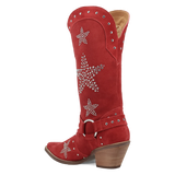 Women's Lucky Stars Suede Leather Boot Red Color - Dingo