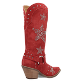 Women's Lucky Stars Suede Leather Boot Red Color - Dingo