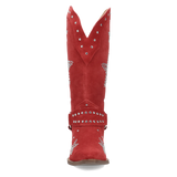 Women's Lucky Stars Suede Leather Boot Red Color - Dingo