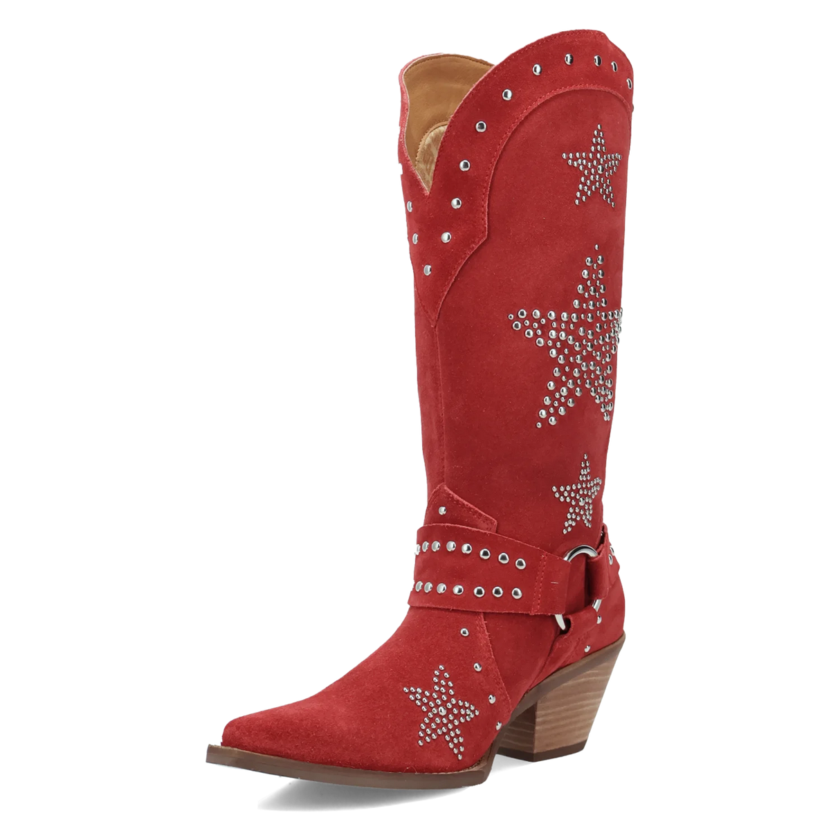 Women's Lucky Stars Suede Leather Boot Red Color - Dingo