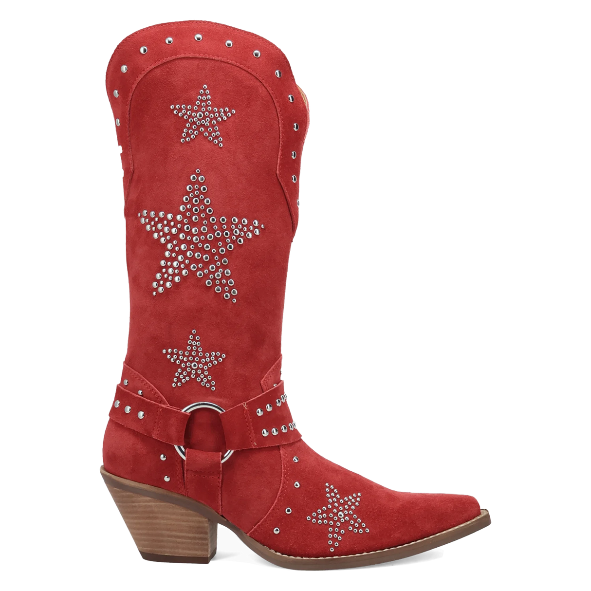 Women's Lucky Stars Suede Leather Boot Red Color - Dingo