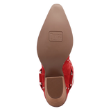 Women's Lucky Stars Suede Leather Boot Red Color - Dingo