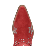 Women's Lucky Stars Suede Leather Boot Red Color - Dingo