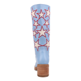 Women's American Dream Leather Round Toe Boots Blue Color - Dingo
