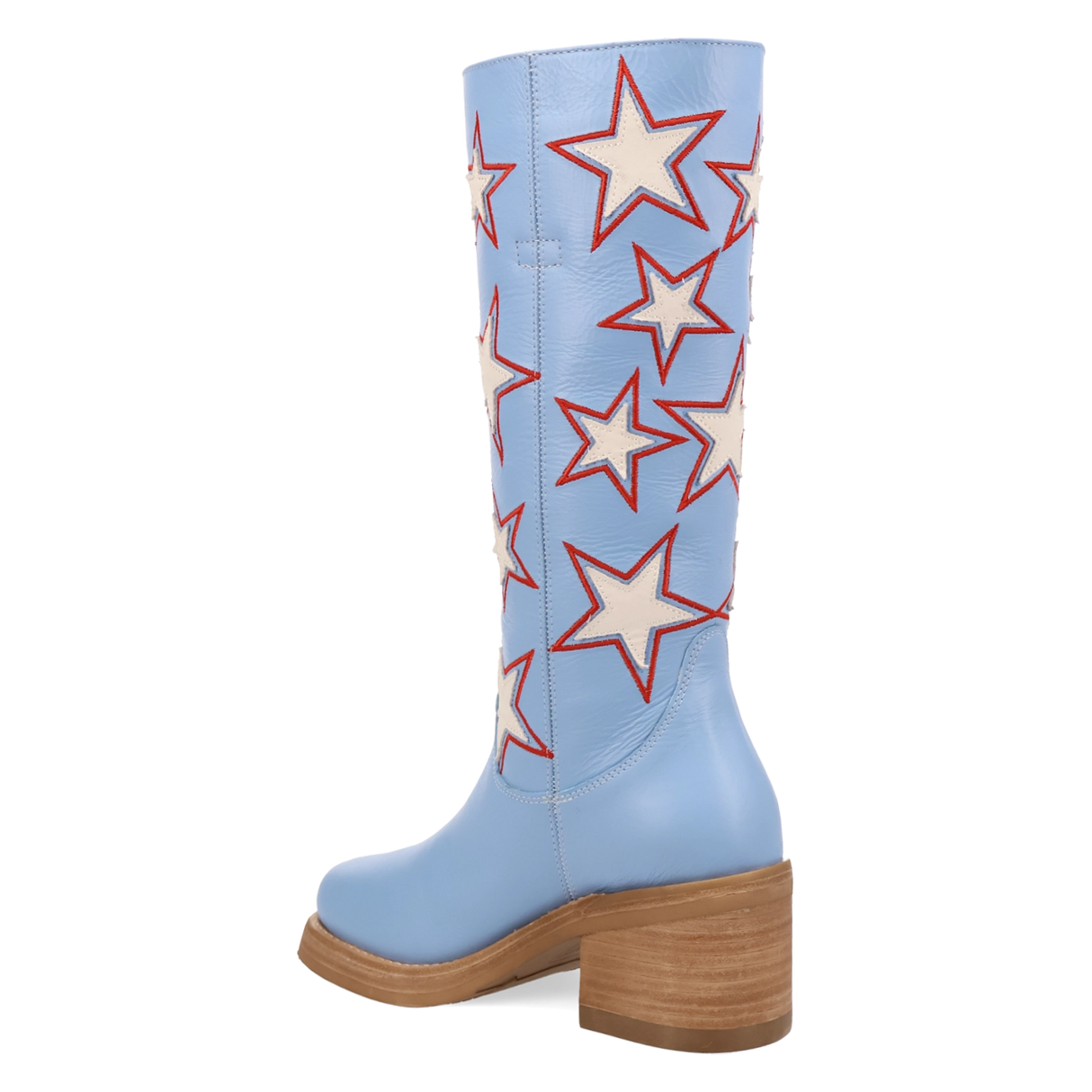 Women's American Dream Leather Round Toe Boots Blue Color - Dingo
