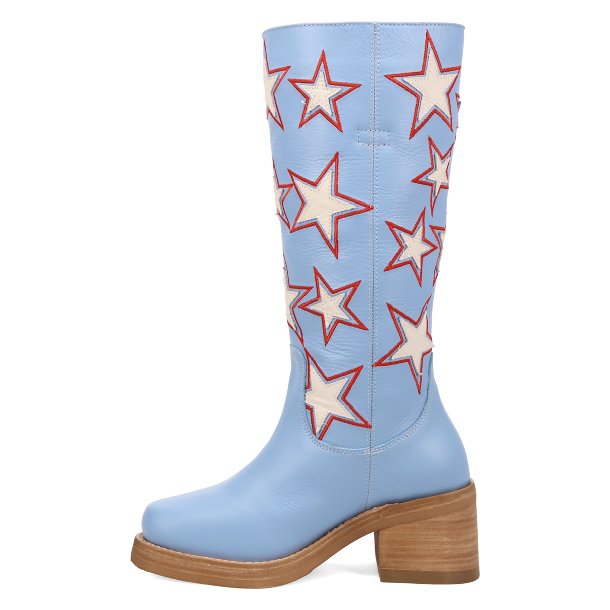 Women's American Dream Leather Round Toe Boots Blue Color - Dingo