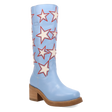 Women's American Dream Leather Round Toe Boots Blue Color - Dingo